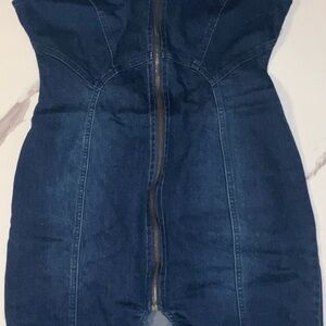 Denim Zip-Up Dress